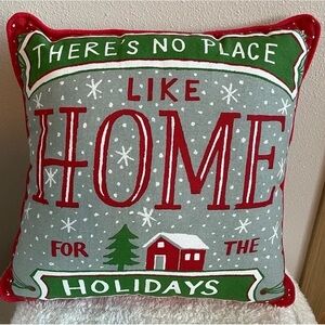 Sezane Holiday Pillow - Red, Green, Gray